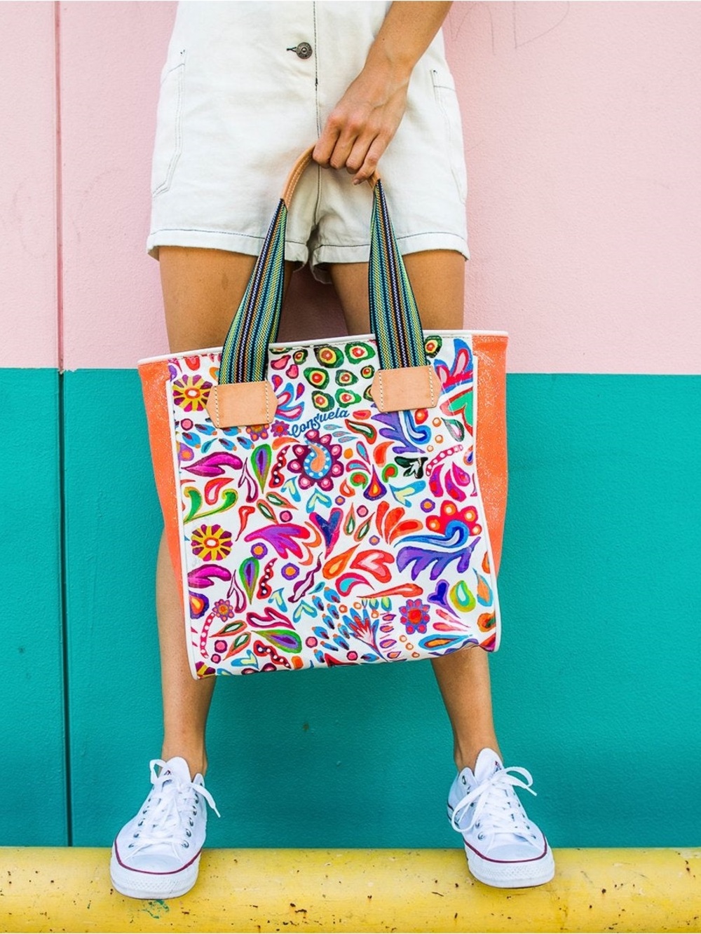 CONSUELA White Swirly Legacy Classic Tote VGUC